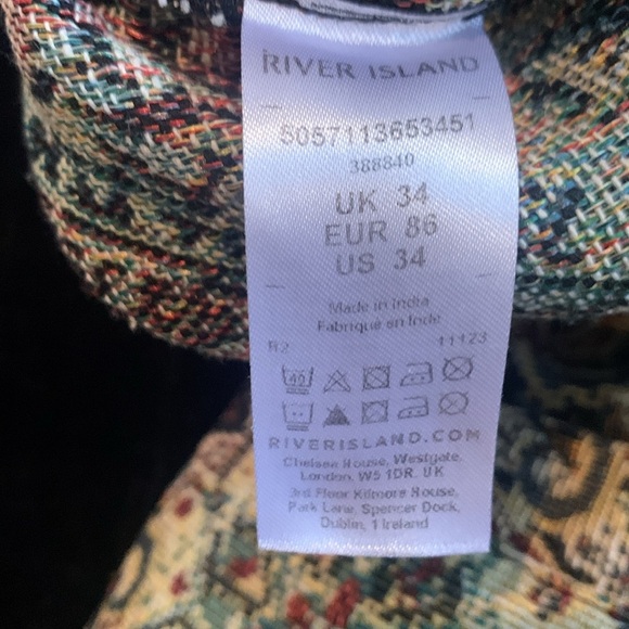 Men’s River Island tapestry pull on shorts Size 34 - Picture 6 of 12